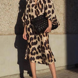Zarina | Vestido Maxi de Viscosa con Estampado de Leopardo