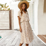 Dotarie™ Vestido Camisero Midi con Lunares