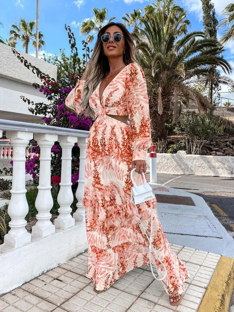 Vestido Maxi con Escote en V Amélie