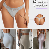 Tangas sin costuras con cintura baja y encaje (paquete de 3)