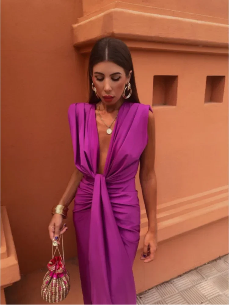 Moriah - Vestido Maxi Plisado Elegante