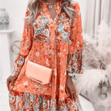 Helena - Vestido A-Line con Escote en V Floral