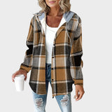 Rosana Chaqueta Estilo Camisa Con Capucha
