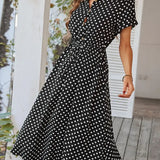 Dotarie™ Vestido Camisero Midi con Lunares