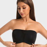 Sujetador bandeau sin tirantes con cobertura total y capa antideslizante