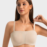 Sujetador bandeau sin tirantes con cobertura total y capa antideslizante