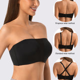 Sujetador bandeau sin tirantes con cobertura total y capa antideslizante