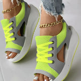 Pink® | Orthopedic muffin sandals with cutout and laces