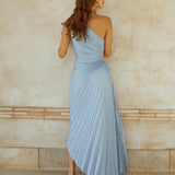 Sylviana - Vestido Midi Plisado de Un Hombro