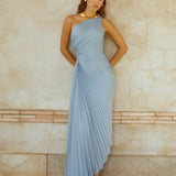 Sylviana - Vestido Midi Plisado de Un Hombro