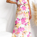 Minirva - Vestido Midi de Cuello Alto con Encanto Floral