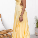 Jane | Vestido Maxi Elegante con Pliegues y Escote en V.