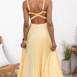 Jane | Vestido Maxi Elegante con Pliegues y Escote en V.