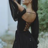 LOUISE | VESTIDO MINI CON MANGAS ELEGANTES