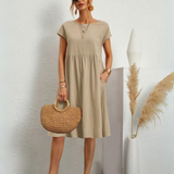 MILLA - VESTIDO CASUAL DE VERANO DE CUELLO REDONDO Y AJUSTE SUELTO