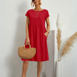 MILLA - VESTIDO CASUAL DE VERANO DE CUELLO REDONDO Y AJUSTE SUELTO