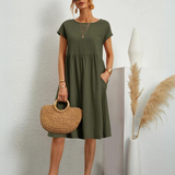 MILLA - VESTIDO CASUAL DE VERANO DE CUELLO REDONDO Y AJUSTE SUELTO