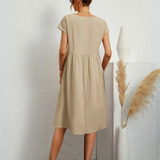 MILLA - VESTIDO CASUAL DE VERANO DE CUELLO REDONDO Y AJUSTE SUELTO