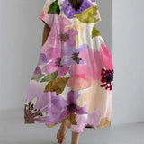 Zara - Vestido Floral Suelto de Corte Relajado para Mujeres