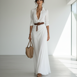 Vestido Maxi Ilona – Chic y Atemporal en Caqui