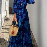 Calista | Vestido Maxi Floral con Hombros Descubiertos