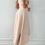 Vestido Maxi Sin Mangas para Mujer con Escote en V y Dobladillo Asimétrico