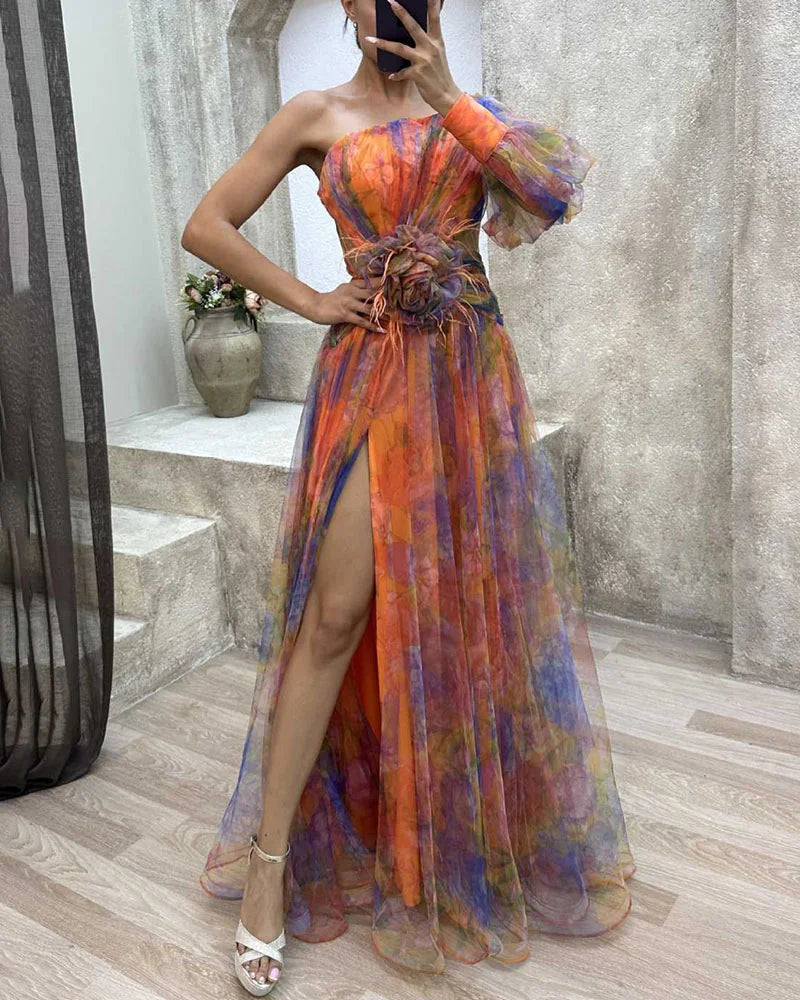 Cecelia - Vestido Maxi de Una Manga