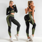 Conjunto de deporte sin costuras (3 piezas)