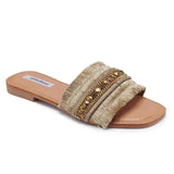 Lina® | Flat Sandals With Metal Decoration