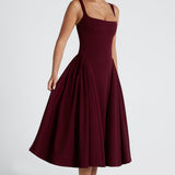 Betty | Vestido Midi de Laca Cereza