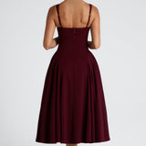 Betty | Vestido Midi de Laca Cereza