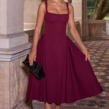 Betty | Vestido Midi de Laca Cereza