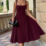 Betty | Vestido Midi de Laca Cereza