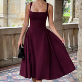 Betty | Vestido Midi de Laca Cereza