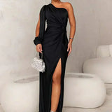 Zarra – Vestido Maxi Elegante de Un Hombro