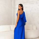 Zarra – Vestido Maxi Elegante de Un Hombro
