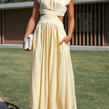 Quincy | Vestido Midi con Corte y Bolsillos