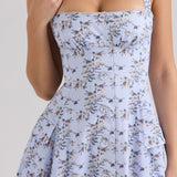 Belle - Vestido Midi con Estampado de Margaritas y Cuello Halter