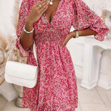 Evie | Vestido Mini Elegante con Volantes Florales