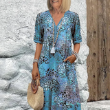 Layla™ - Vestido Midi Vibrante