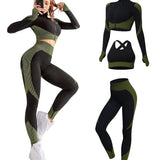 Conjunto de deporte sin costuras (3 piezas)
