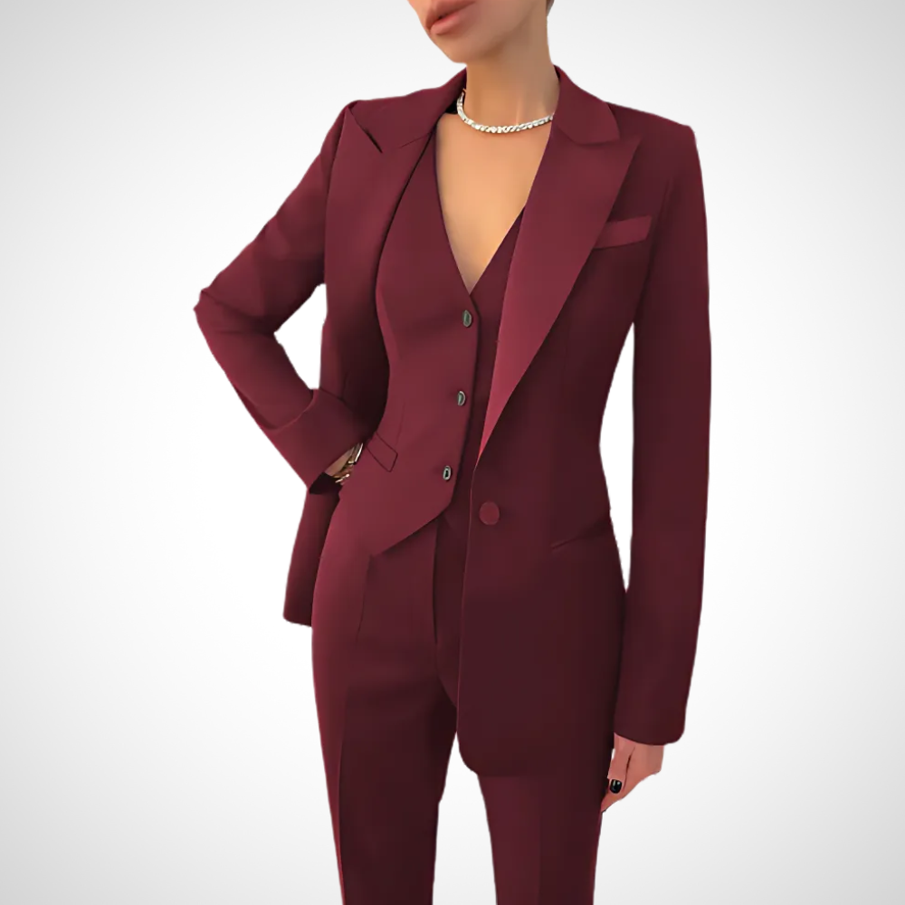 Conjunto de Tres Piezas para Mujeres con Corte Ajustado