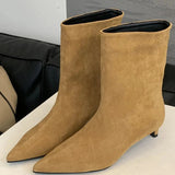 Botas Maria – Elegantes Botas de Ante Marrón