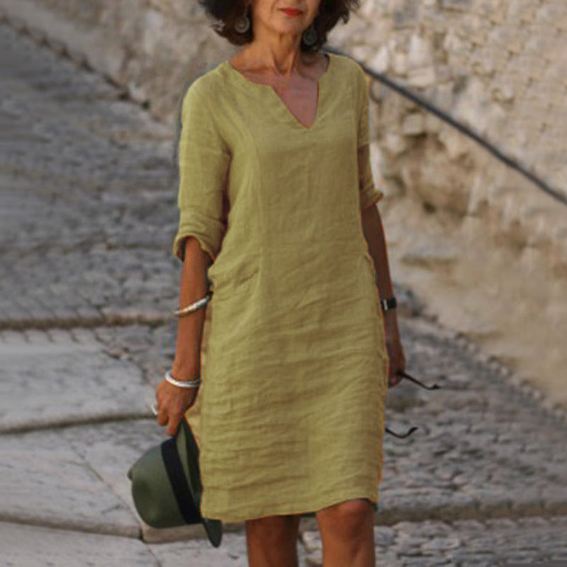 Sophia | Vestido Midi Casual con Escote en V