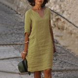 Sophia | Vestido Midi Casual con Escote en V