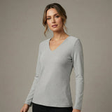 Francisca - Blusa con cuello en V y diseño de rombos