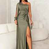 Zarra – Vestido Maxi Elegante de Un Hombro