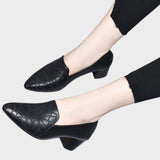 Elena Zapatos de Cuero Con Bardados