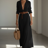 Vestido Maxi Ilona – Chic y Atemporal en Caqui
