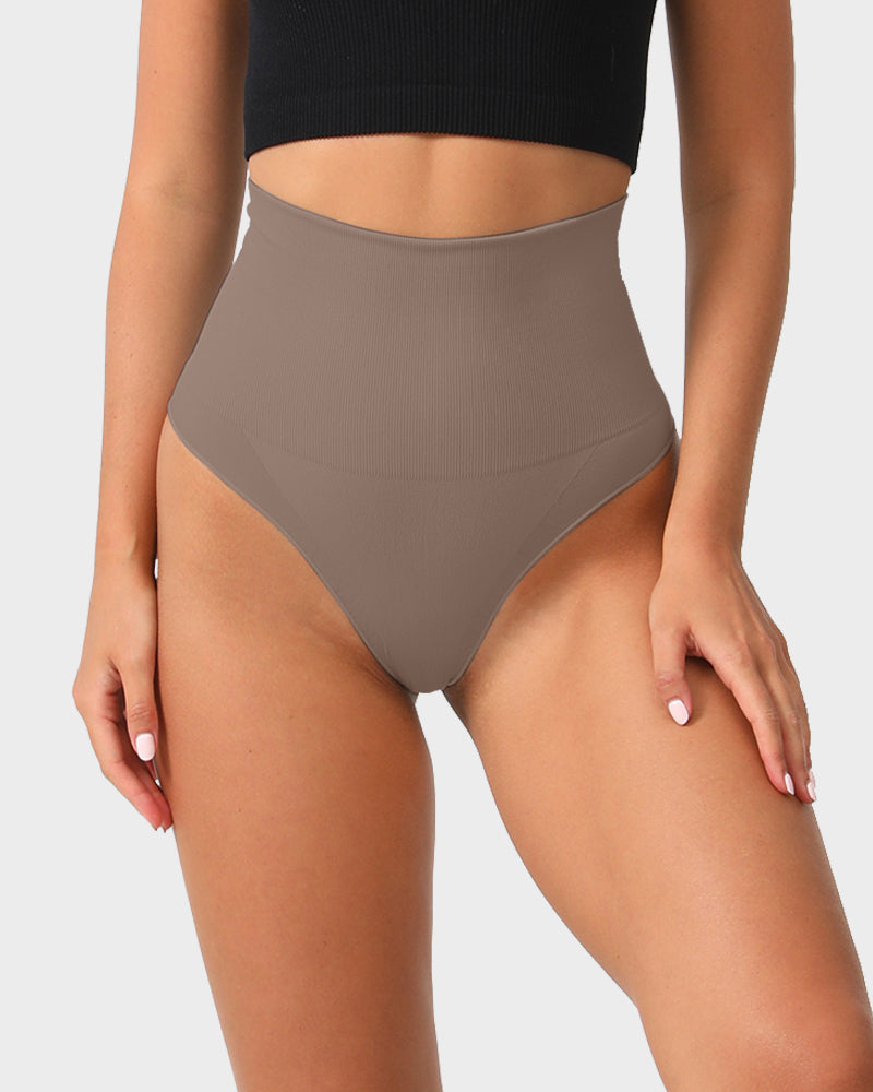 Tanga sin costuras de cintura ultra alta con control de abdomen